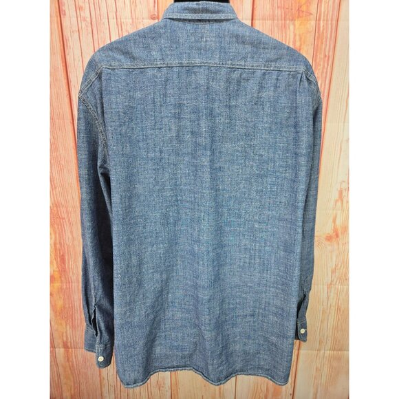 Lucky Brand Mens XX-Large Denim Shirt‎ 100% Cotton Blue Button-Up Long Sleeve - Picture 2 of 8